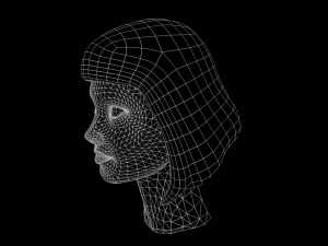 Stylized Female Hair 3D Model