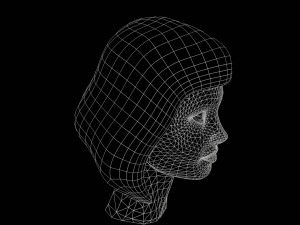 Stylized Female Hair 3D Model