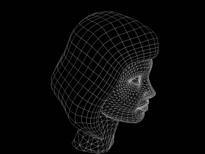 Stylized Female Hair 3D Model