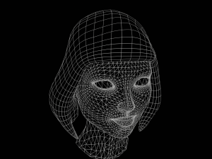 Stylized Female Hair 3D Model