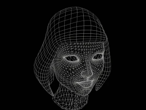 Stylized Female Hair 3D Model