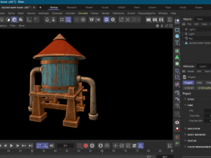 A stylized water tower for the game Modelo 3D