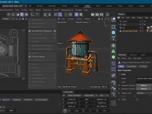 A stylized water tower for the game Modelo 3D
