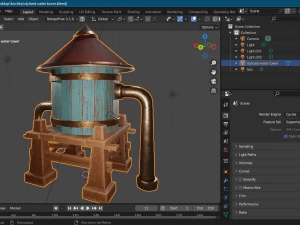 A stylized water tower for the game 3D Model