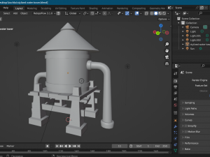 A stylized water tower for the game Modelo 3D