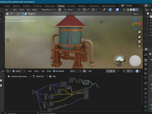 A stylized water tower for the game Modelo 3D