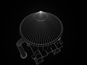 A stylized water tower for the game Modelo 3D