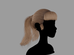 Pony Tail Style Hair II GameReady Hair Model 3D