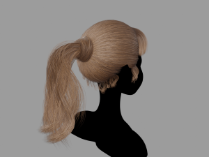 Pony Tail Style Hair II GameReady Hair Model 3D