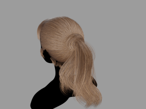 Pony Tail Style Hair II GameReady Hair Model 3D