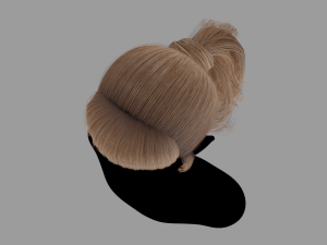 Pony Tail Style Hair II GameReady Hair Model 3D