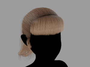Pony Tail Style Hair II GameReady Hair 3D Model