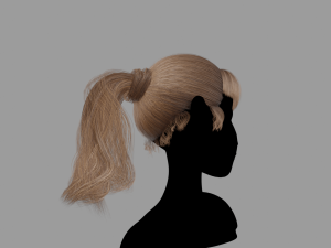 Pony Tail Style Hair II GameReady Hair Model 3D