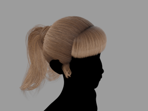Pony Tail Style Hair II GameReady Hair Model 3D