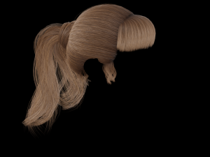 Pony Tail Style Hair II GameReady Hair Model 3D
