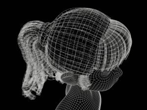Pony Tail Style Hair II GameReady Hair Model 3D