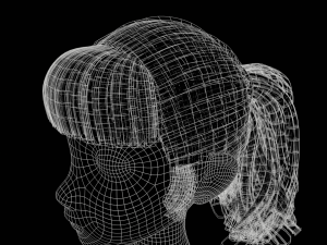 Pony Tail Style Hair II GameReady Hair Model 3D