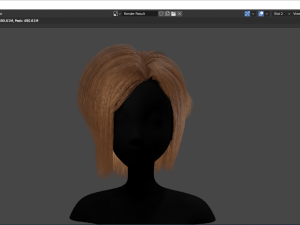 Hairstyle square II Real time hair II Game ready Modello 3D