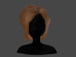 Hairstyle square II Real time hair II Game ready Modello 3D