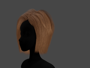 Hairstyle square II Real time hair II Game ready Modello 3D