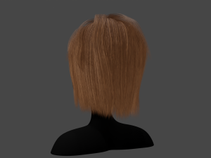 Hairstyle square II Real time hair II Game ready Modello 3D