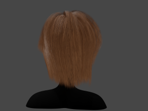 Hairstyle square II Real time hair II Game ready Modello 3D