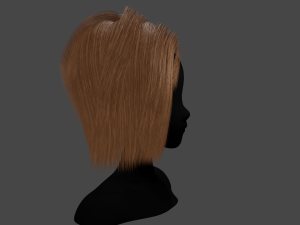 Hairstyle square II Real time hair II Game ready Modello 3D