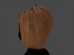 Hairstyle square II Real time hair II Game ready Modello 3D