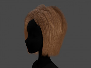 Hairstyle square II Real time hair II Game ready Modello 3D