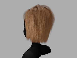 Hairstyle square II Real time hair II Game ready Modello 3D