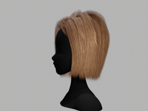 Hairstyle square II Real time hair II Game ready Modello 3D