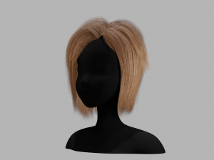Hairstyle square II Real time hair II Game ready Modello 3D