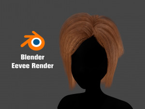 Hairstyle square II Real time hair II Game ready Modello 3D