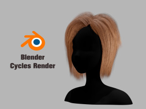 Hairstyle square II Real time hair II Game ready Modello 3D