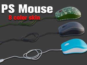 8 renkli kaplamaya sahip PC Faresi 3D Model