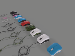 PC Mouse with 8 colored skins 3D 模型