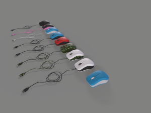 PC Mouse with 8 colored skins 3D 模型