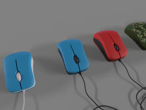PC Mouse with 8 colored skins 3D Model