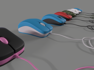 PC Mouse with 8 colored skins 3D 模型
