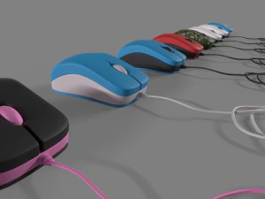 PC Mouse with 8 colored skins 3D Model