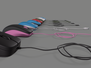 PC Mouse with 8 colored skins 3D 模型