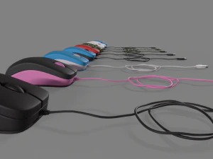 PC Mouse with 8 colored skins 3D Model
