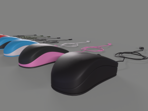 PC Mouse with 8 colored skins 3D 模型