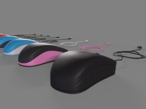 PC Mouse with 8 colored skins 3D Model