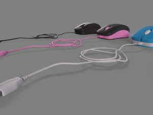 PC Mouse with 8 colored skins 3D 模型
