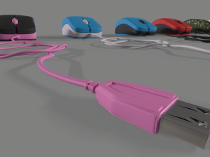 PC Mouse with 8 colored skins 3D 模型