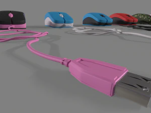 PC Mouse with 8 colored skins 3D Model