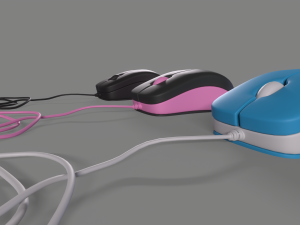 PC Mouse with 8 colored skins 3D 模型