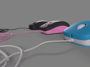 PC Mouse with 8 colored skins 3D Model