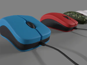 PC Mouse with 8 colored skins 3D Model